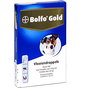 Bolfo GOLD hond 100, 4 tot 10 kg 4 pipet