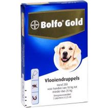 Bolfo GOLD hond 250, 10 - 25 kg 2 pipet