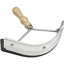 Zweetmes halfrond met houten handvat USG