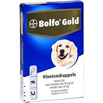 Bolfo GOLD hond 250, 10 - 25 kg 2 pipet